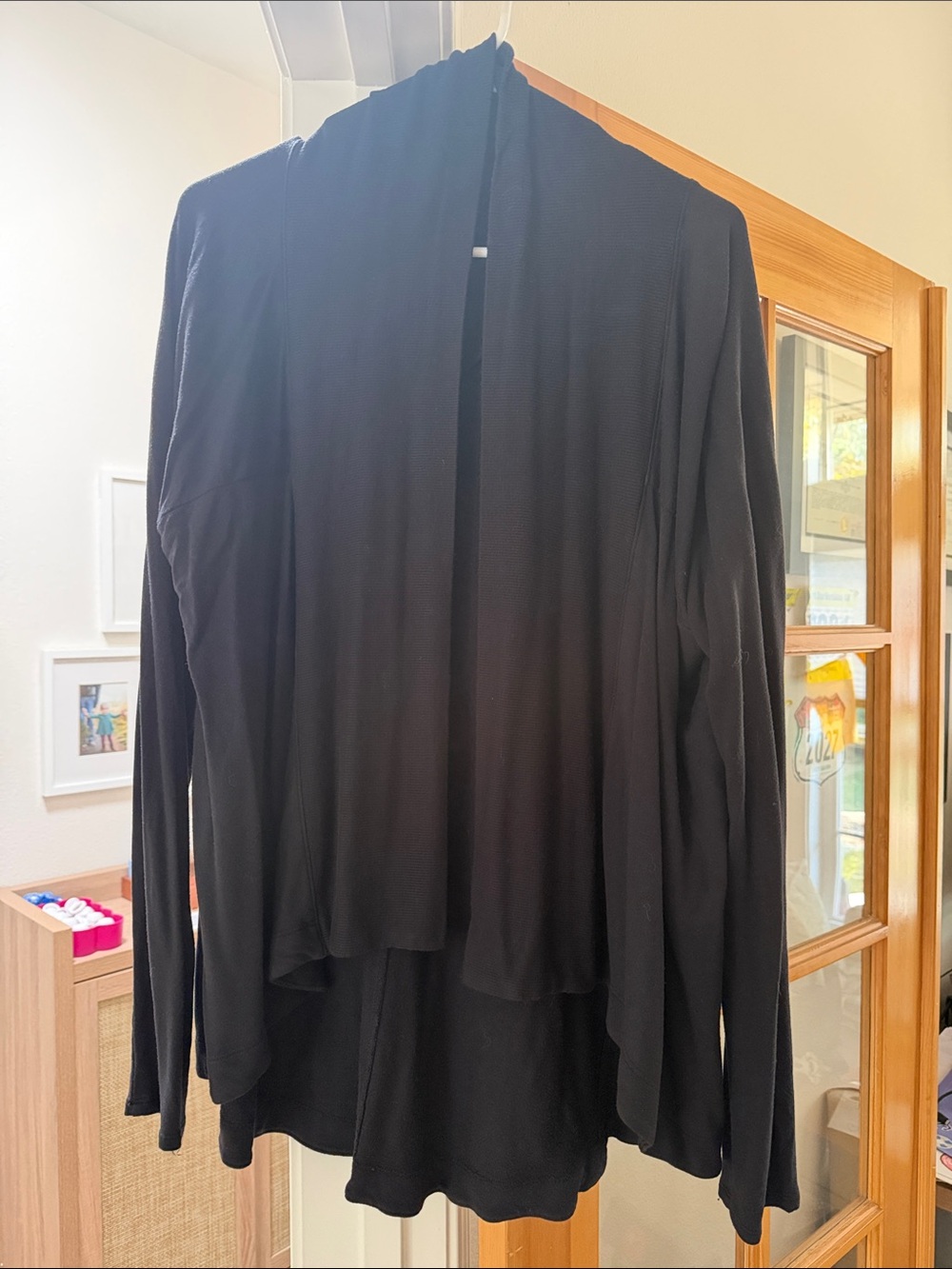 Athleta Black Lightweight Open-Front Jacket
